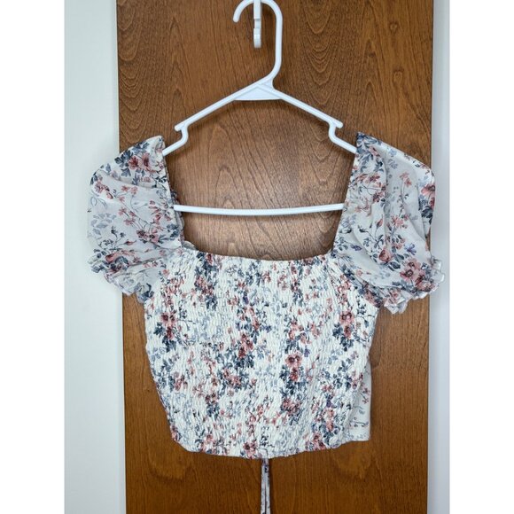 Corset Milkmaid Octoberfest Crop Top Tie Detail Puff Sleeve Sz Medium Coquette - Picture 5 of 13